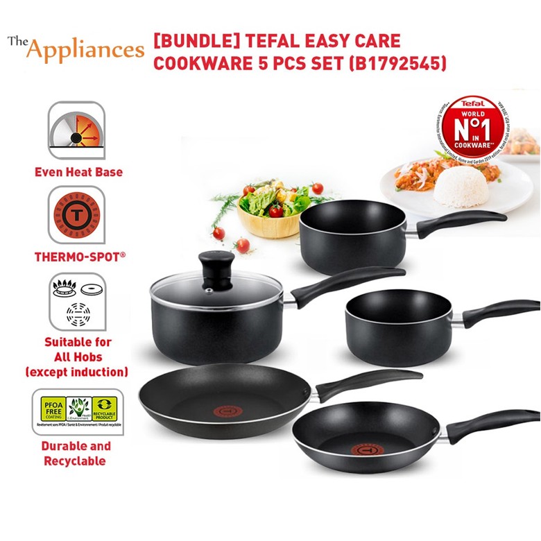 Tefal Easy Care Cookware 5 Pcs Set (B179S545) Shopee Malaysia