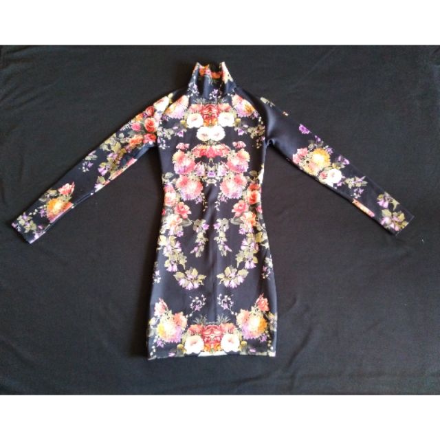 zara floral bodycon dress