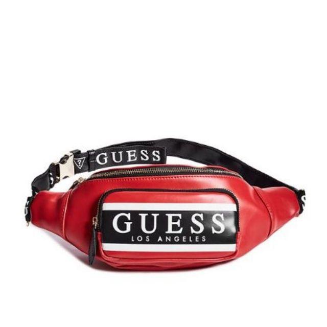 red guess fanny pack