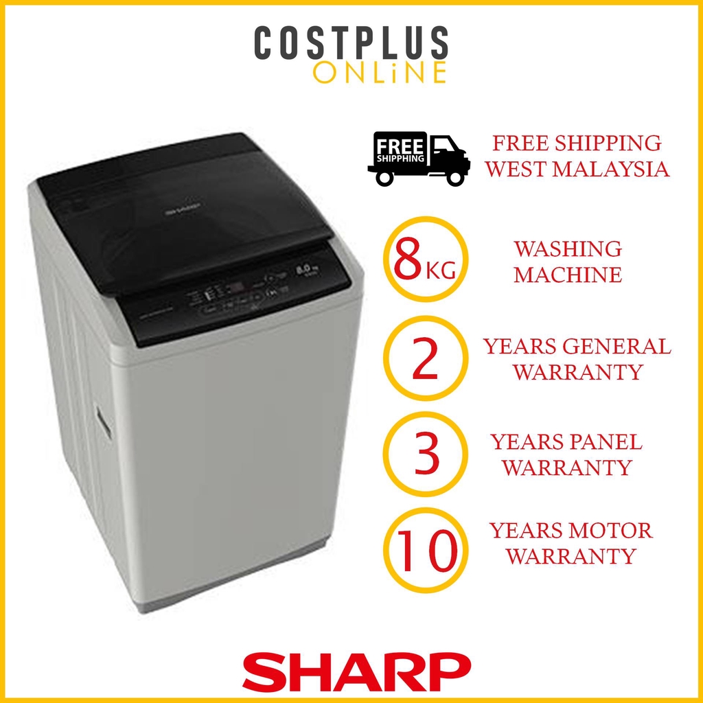 [FREE SHIPPING] Sharp ES818X 8KG Fully Auto Washing Machine Top Load
