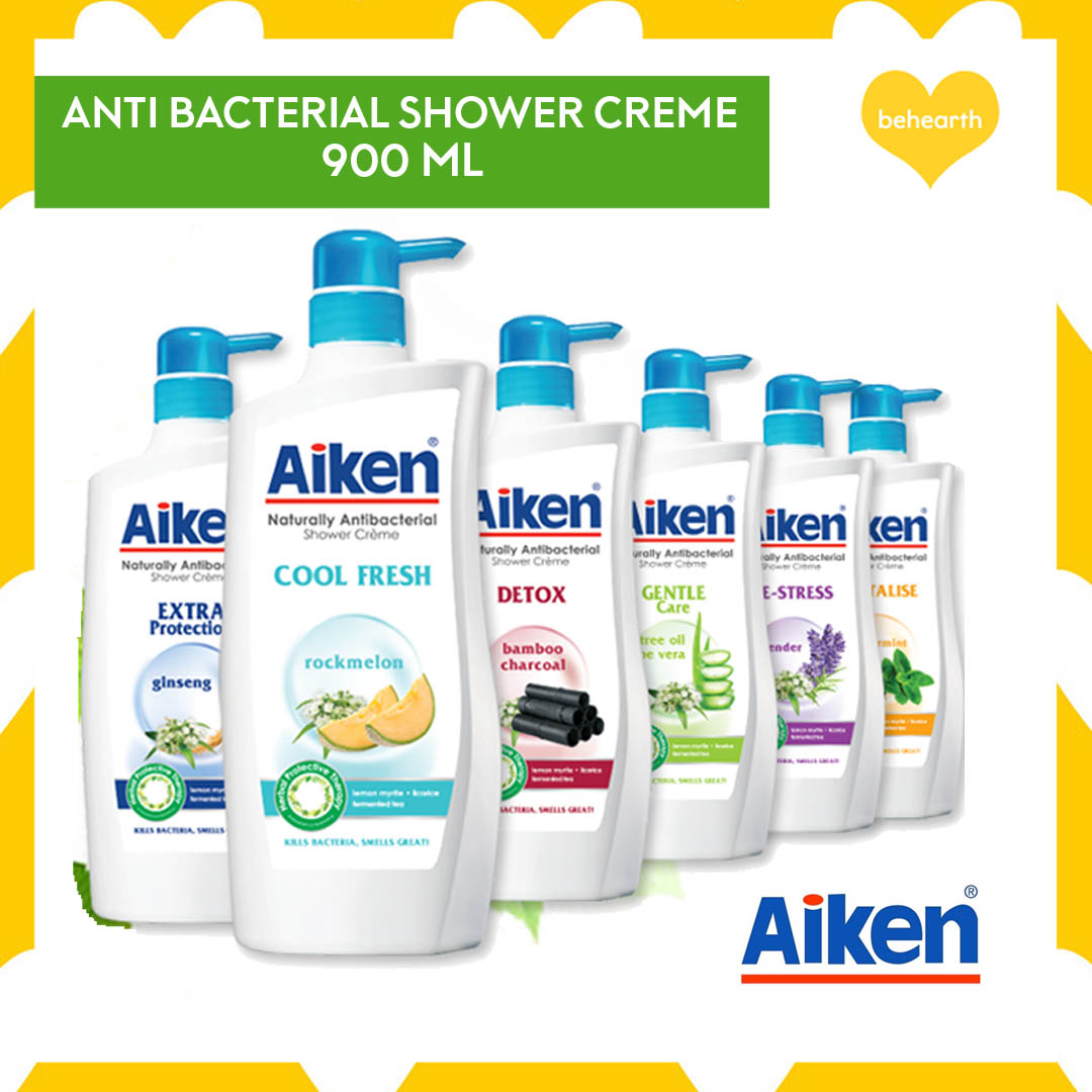 AIKEN Shower Pump 900ml Bath Soap Crème Cream Gel Body Wash Sabun Mandi