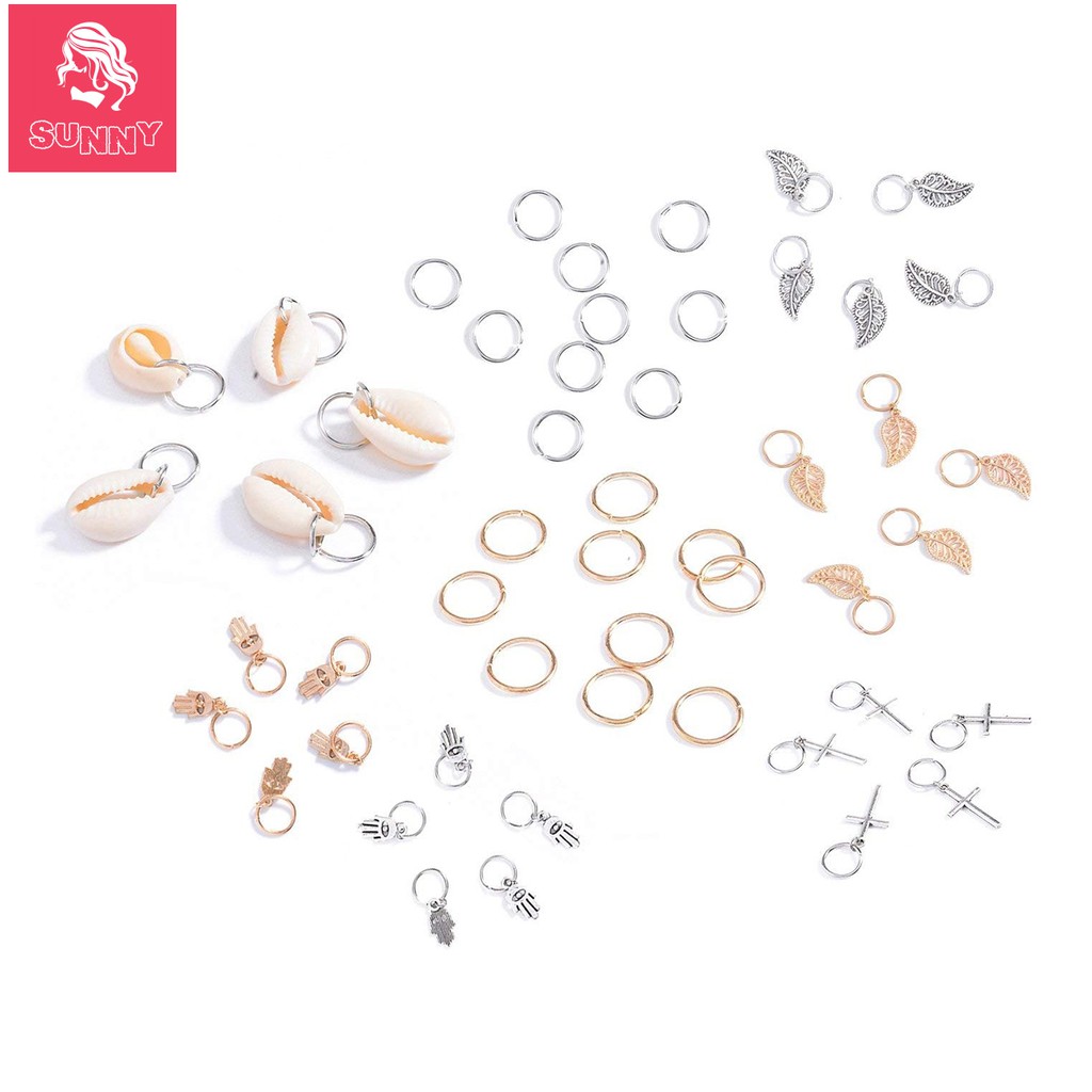 Lady Girls Cute Shiny Silver And Gold Hair Rings Braids Plaits