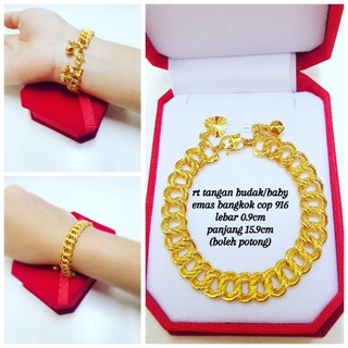 Gelang Tangan Coco Budak Baby Emas Korea Cop 916
