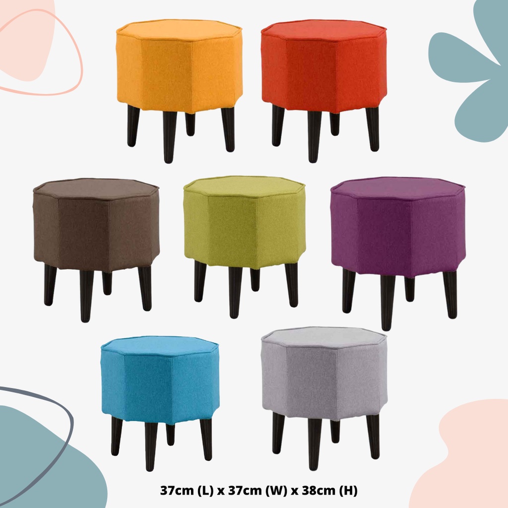 SHIRO Kerusi Washable Seat Cover Soft Cuhsion Stool Bangkul Kain Strong Wooden Frame Fabric Stool Mini Sofa Side Chair