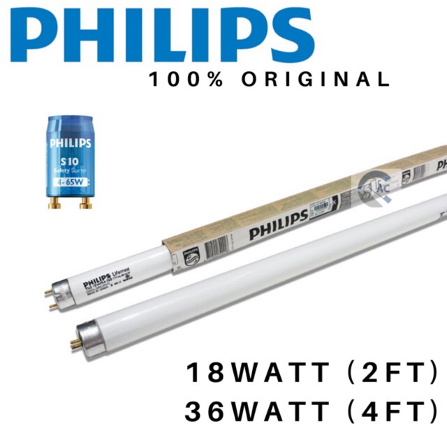 100 Original Philips Fluorescent Tube 36watt 4ft Philips Starter S10 S2 Lampu Kalimantang 4ft 2ft Non Led Shopee Malaysia