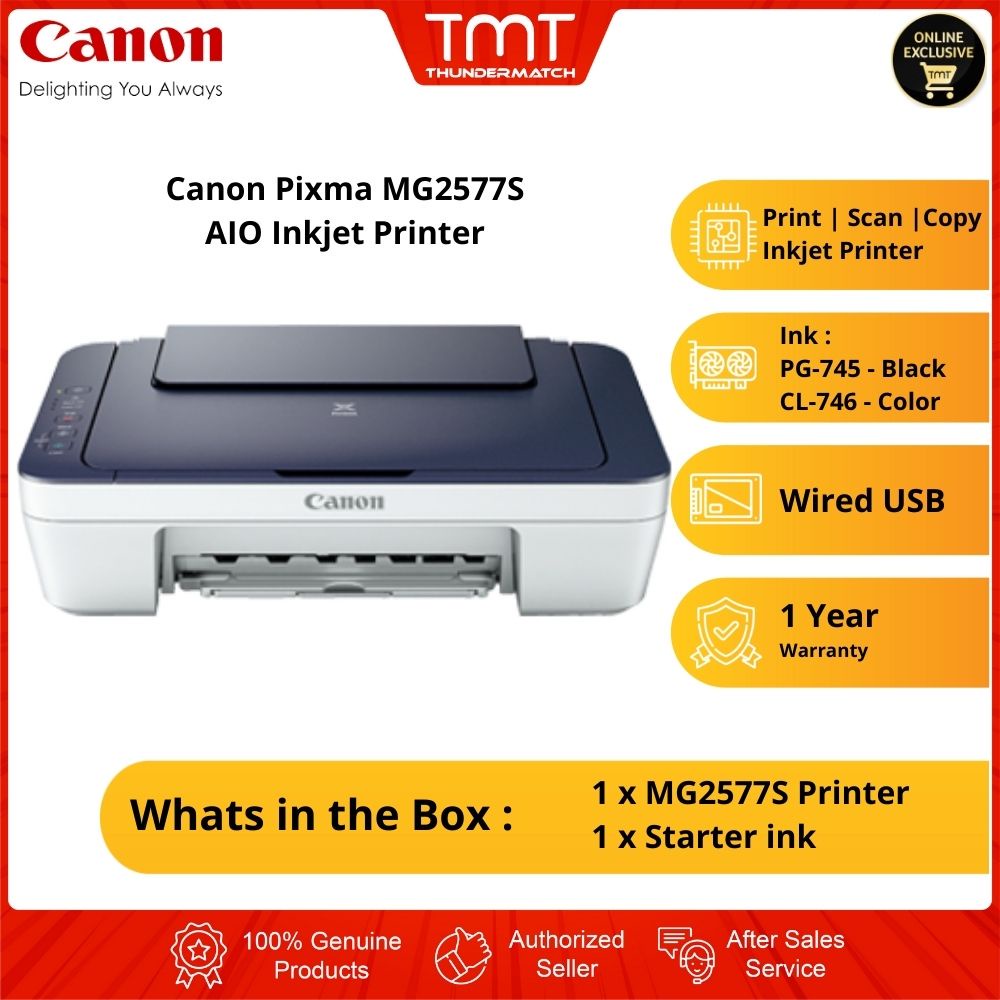 Canon Pixma Mg2577s All In One Inkjet Printer 1 Year Warranty Shopee Malaysia