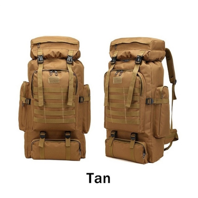 80L Waterproof Camo Tactical Backpack Military Army Hiking Camping Backpack Travel Rucksack Outdoor Sports Climbing Bag