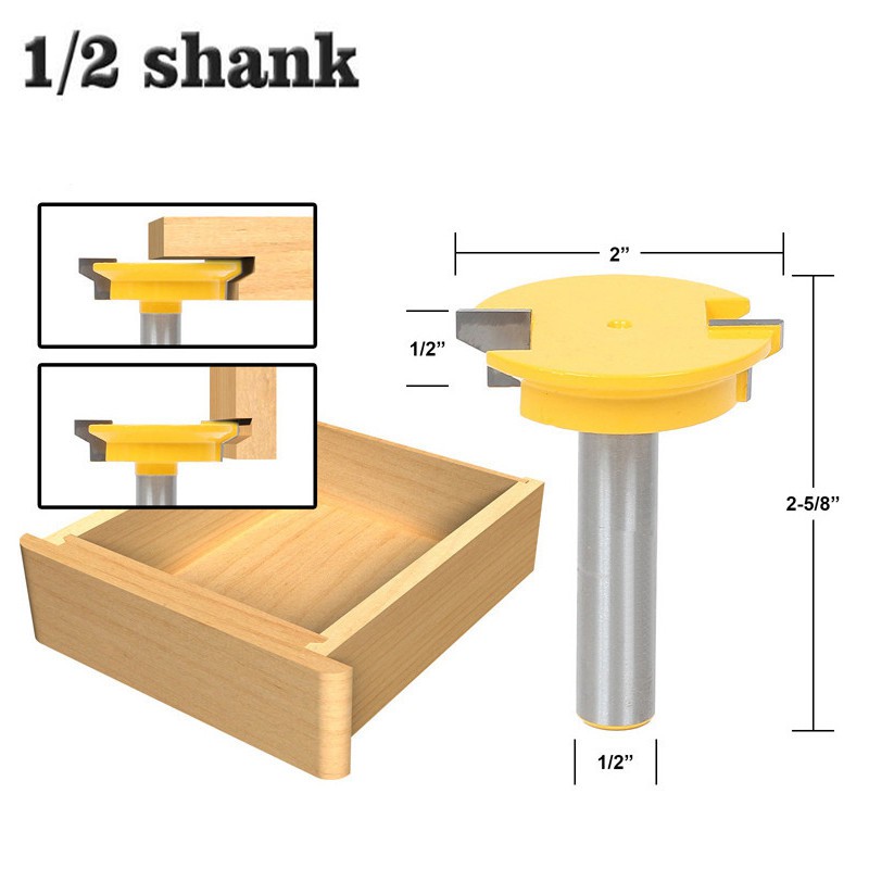 1pc 12 7mm 1 2 Shank Reversible Drawer Front Joint Wood Router