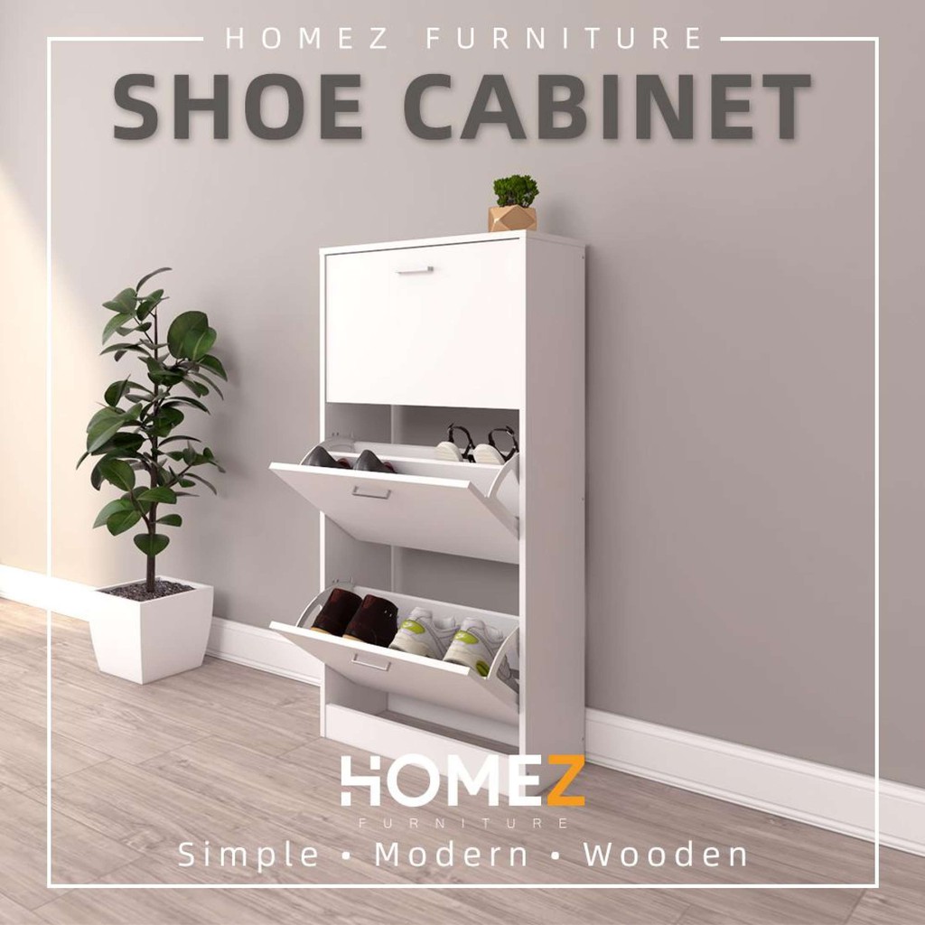 Homez Shoe Rack Cabinet Hmz Fn Sr 3001 Premium Wooden Shoe Cabinet Shopee Malaysia