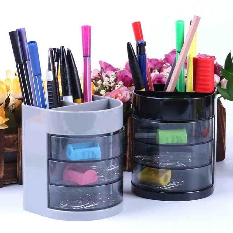 Plastic Pen Holder Desk Storage Organizer Shopee Malaysia