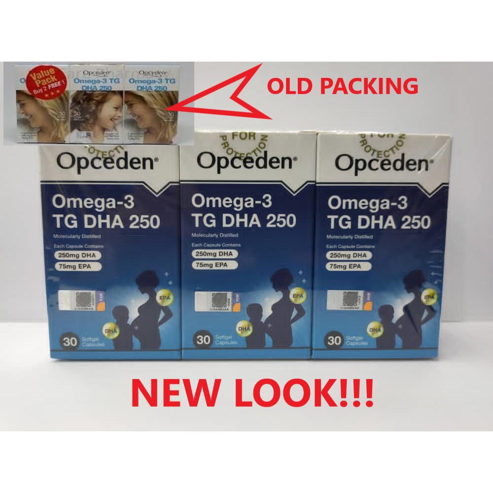 FREE GIFT Opceden Omega3 TG DHA 250 Softgels 30's (Buy 2 Free 1) FREE
