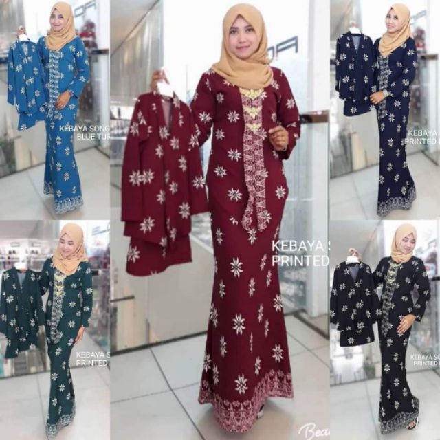 CLEARANCE STOCK Kebaya Bunga Tanjung Ibu Anak  Shopee  