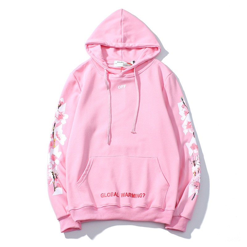 off white cherry blossom pink hoodie