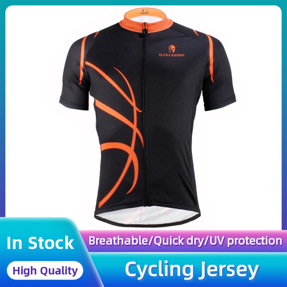 black orange cycling jersey