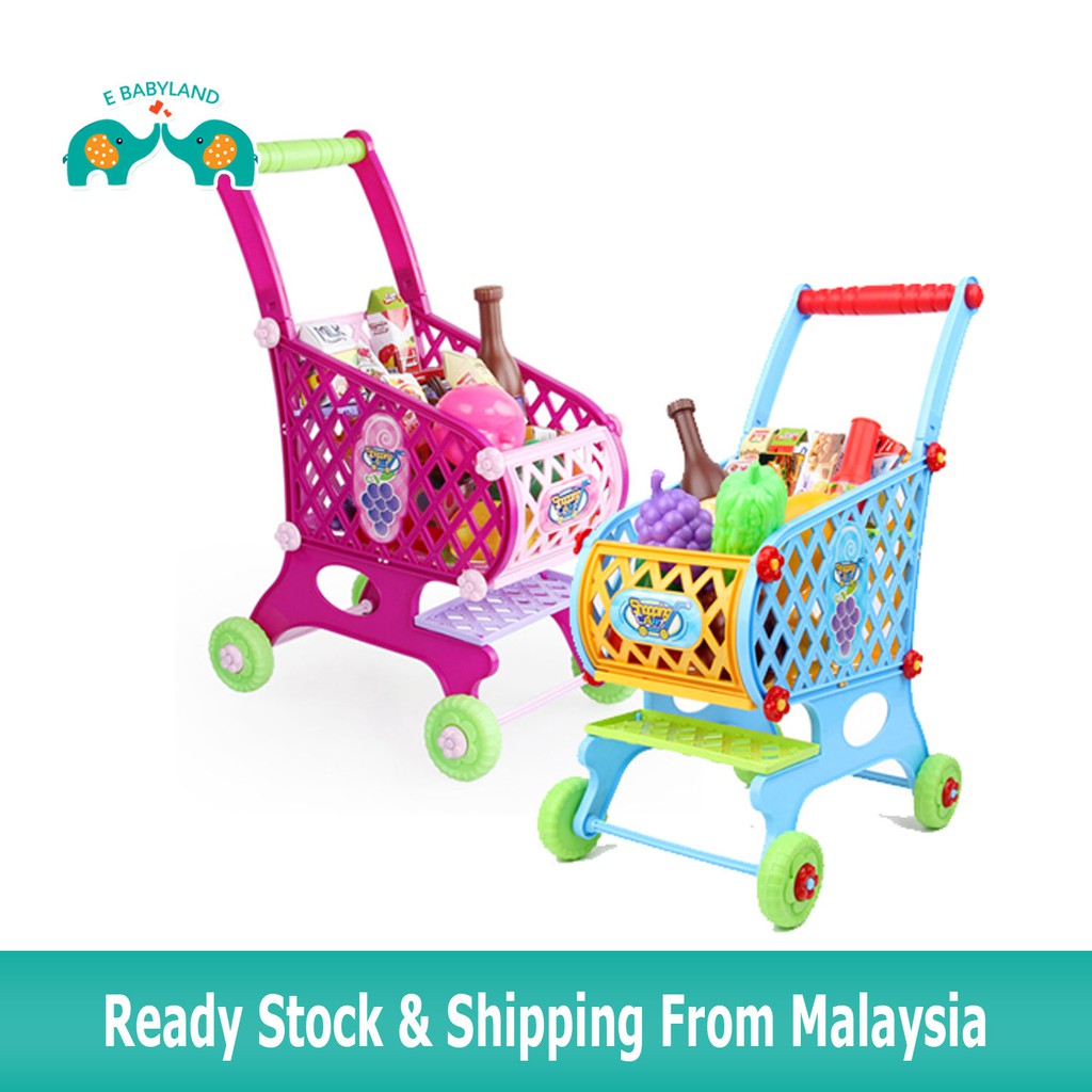 Kids Supermarket Toys Shopping Cart Trolley Kids Pretend Play Set Mainan  Budak Perempuan | Shopee Malaysia