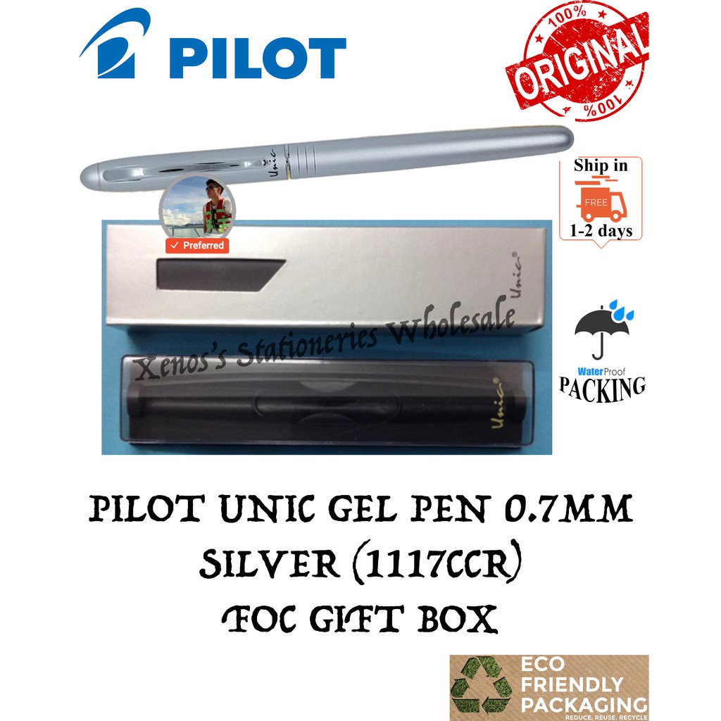 PILOT UNIC GEL PEN 0.7MM SILVER 1117CCR / PILOT UNIC GIFT PEN SILVER 1117CCR (READY STOCK / 100% ORIGINAL)