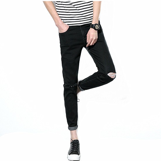 black mens skinny jeans ripped