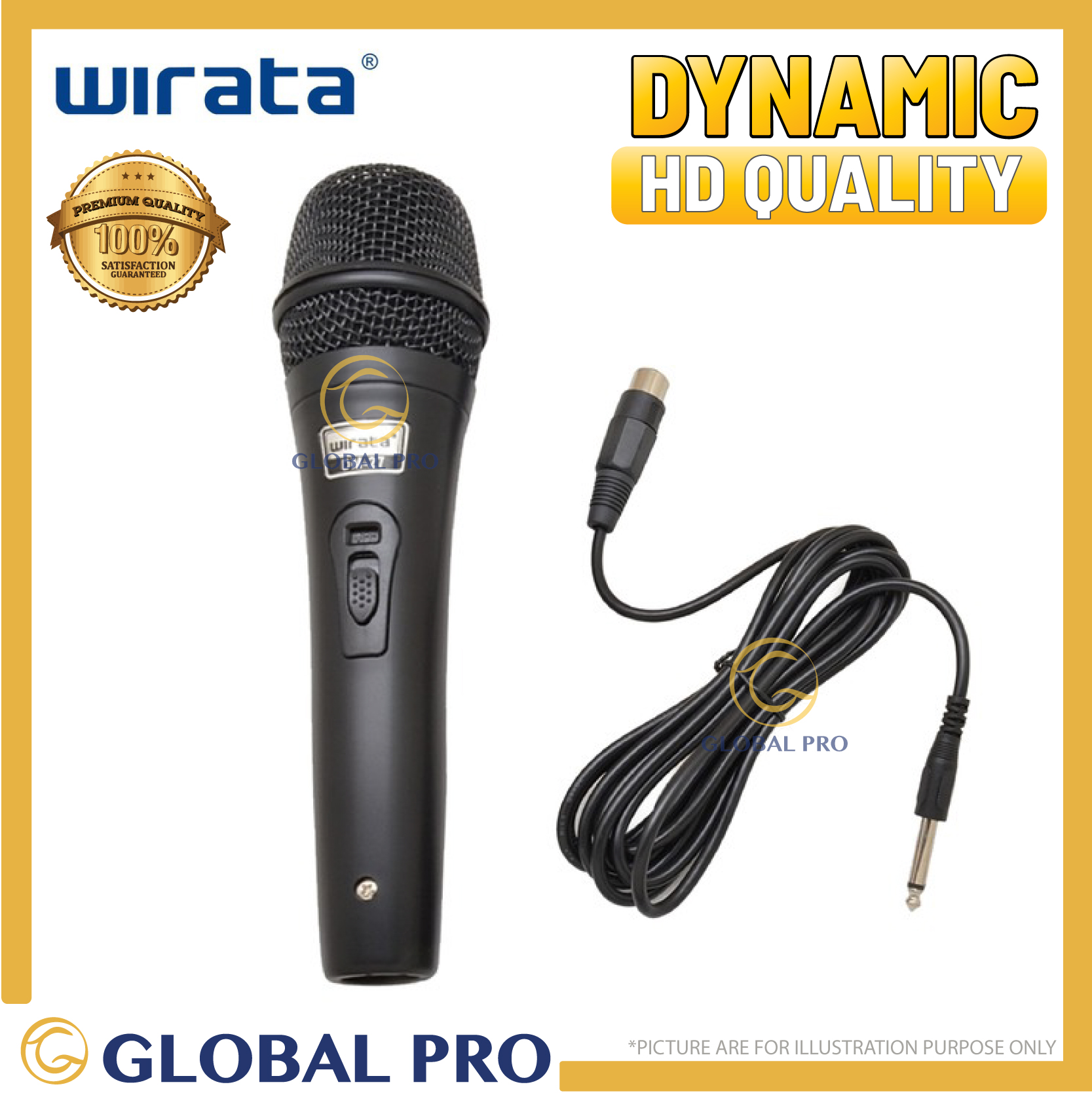 WIRATA DM-27 Professional Dynamic Microphone Handheld Wired Microphone Karaoke Speaker DVD MIC