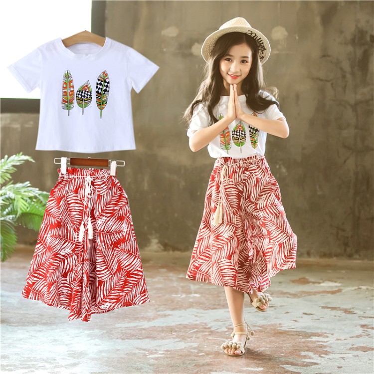 Kids Set Clothing girl suit affordable 2pcs top + pants youthful two-piece suit clothes fashion suit casual girl suit low price