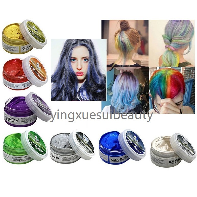 Temporary Color Hair Wax Colour Hair Wax Hair Coloring Hairstyle (100g) |  Shopee Malaysia