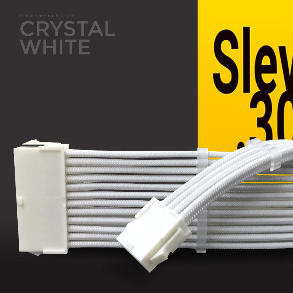 Slev.30 Premium Pre-Braided Modding Sleeved Cable (BlackRed | BlackWhite | Monotone | WhitePink | White | MetallicBlack)