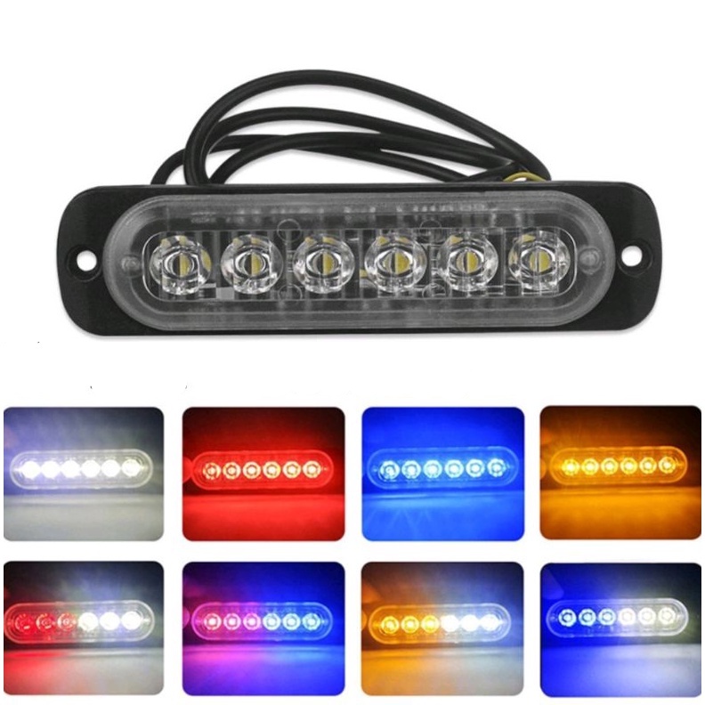 1pcs 6 LED Car Warning Lights 12V Strobe Side Marker Rear Flash Brake ...