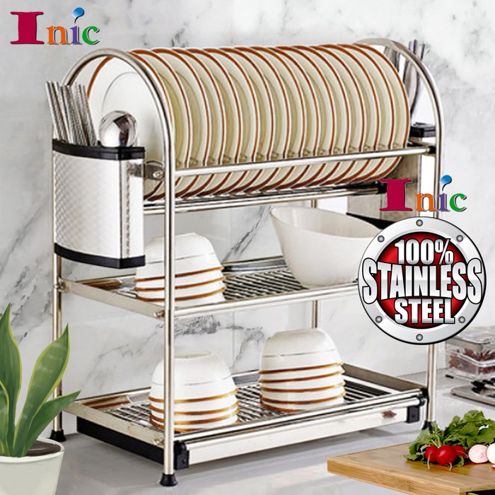  Rak Pinggan  Stainless Steel 3 Tier Dish Rack  Pinggan  with 