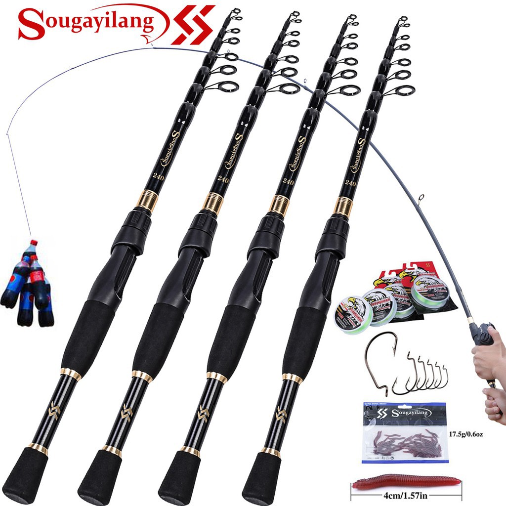Sougayilang Telescopic Fishing Rod 1.8m 2.1m 2.4m Ultralight Weight