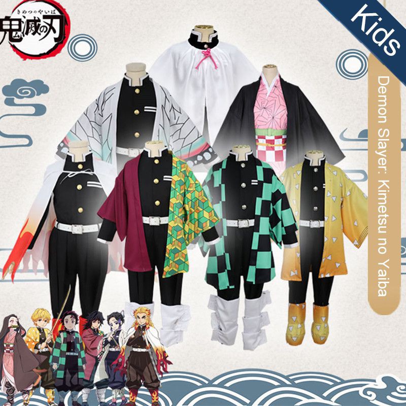 Anime Demon Slayer Kimetsu No Yaiba Kamado Nezuko Kids Cosplay Costume Kimono Robes Shopee Malaysia - roblox demon slayer outfits