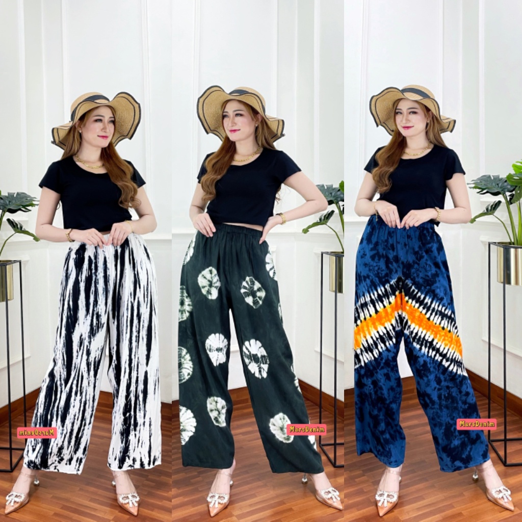 Women's Long TIE DYE Pants Made of Cool and Comfortable RAYON Seluar Perempuan