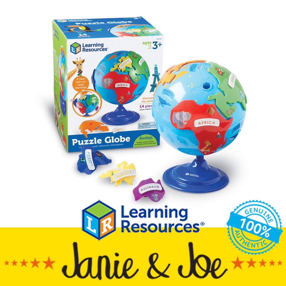 Learning Resources Puzzle Globe- Age 3-10, Geography, Educational, World Map, Fine Motor Skills