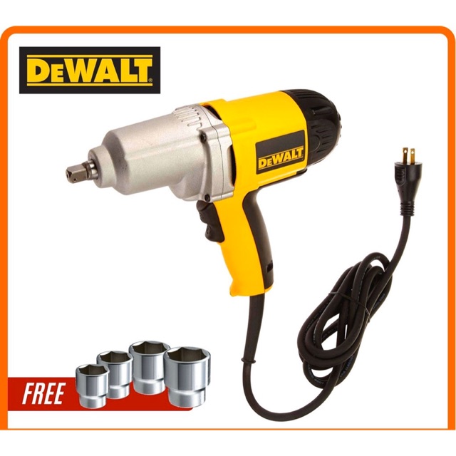 DEWALT DW293 1/2' ELECTRIC IMPACT WRENCH WITH HOG RING FOC 4PCS SOCKET