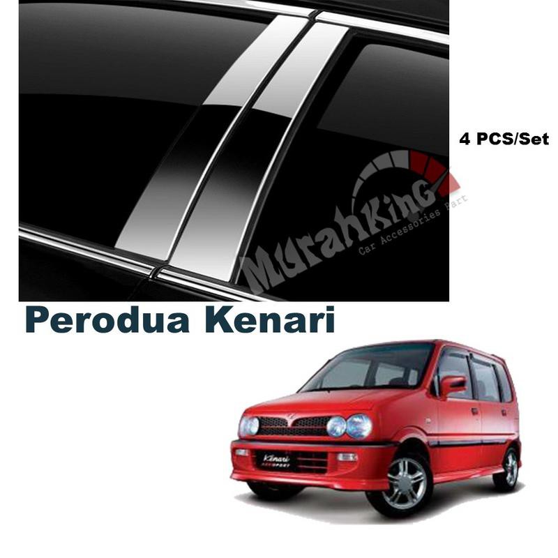 Perodua Kenari Car Chrome Door Window Pillar Trim Cover (1 Set
