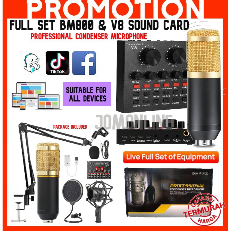 SHIP FROM KL Professional Bm800 with V8 Condenser Microphone Live