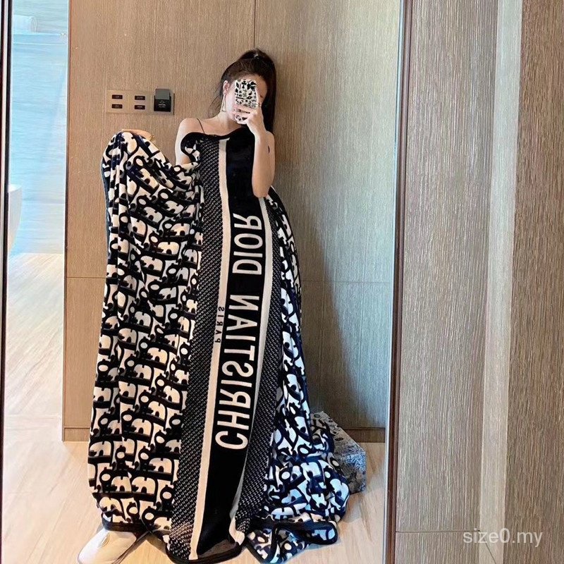 【Ready Stock】Durable Dior Blanket Air Conditioning Blanket Outdoor Blanket Weighted Blanket Blankets Tide