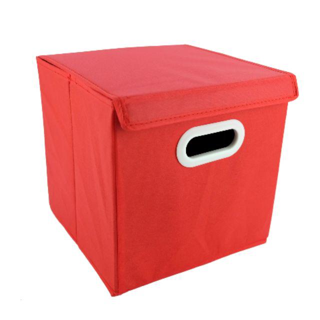 [ READY STOCK ]  Non Woven Fabric Foldable Bin Toy Organizer Basket 280x280x280mm Storage Jualan Murah Kitchen Simpanan