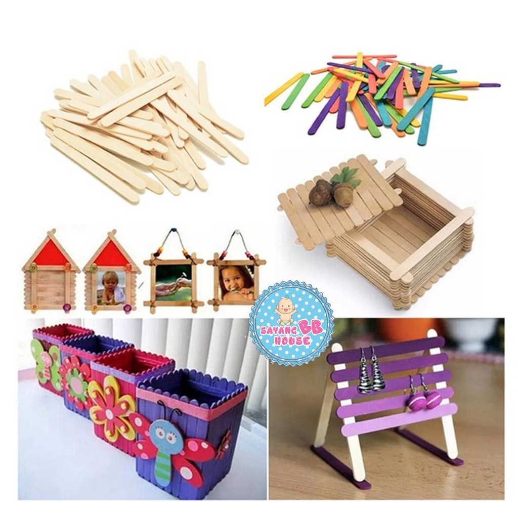 Natural Craft Plain Wooden Popsicle Stick Children Diy Natural