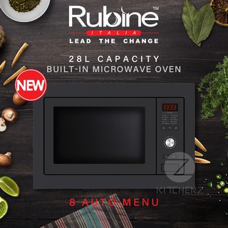 Rubine RMO-OREO-28BL Built-in Microwave Oven with Grill Function 28L