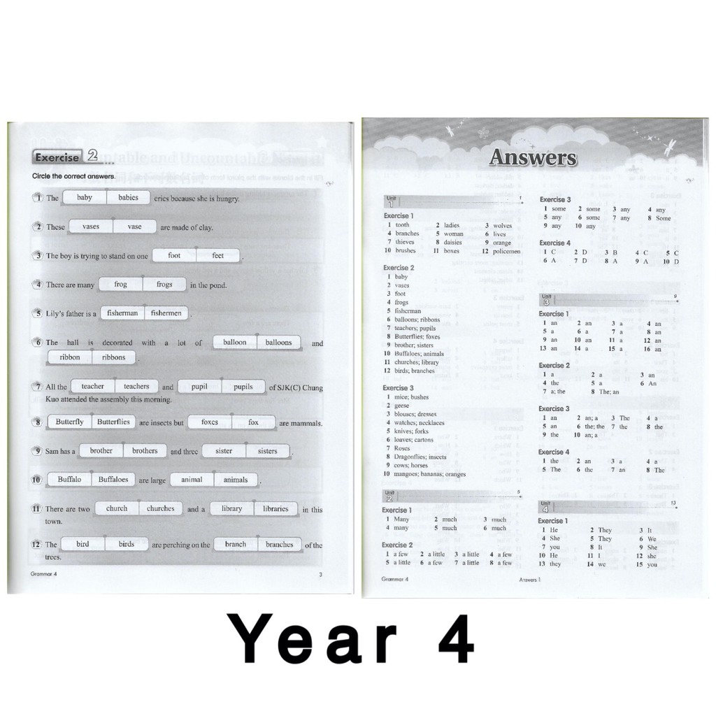 Gemilang】Exercise Book: English Grammar 英文语法 Year 1-6 练习本 