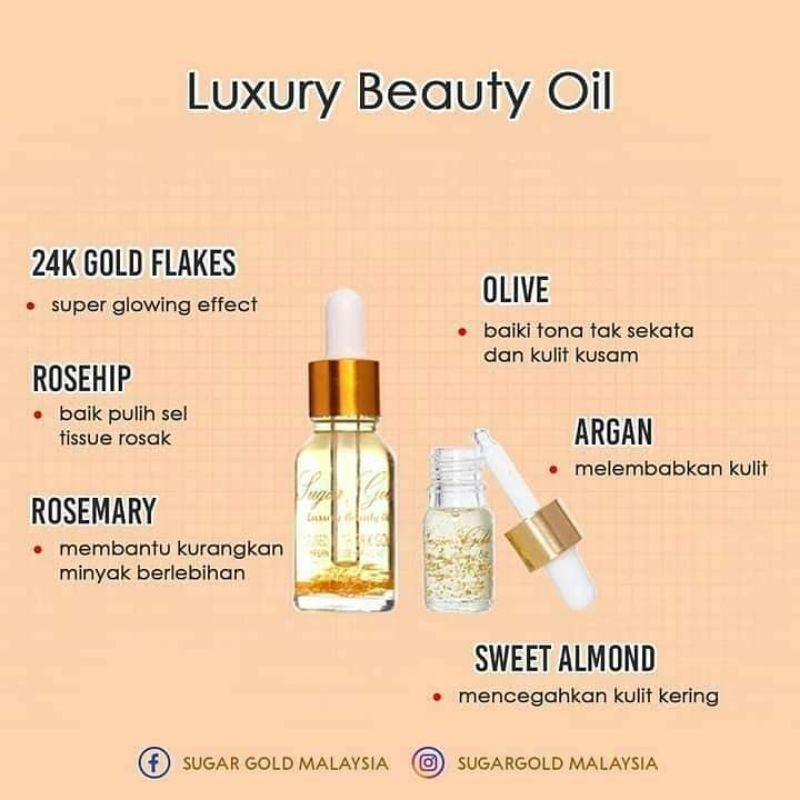 Buy Sugar Gold Luxury Beauty Oil 5ml Seetracker Malaysia