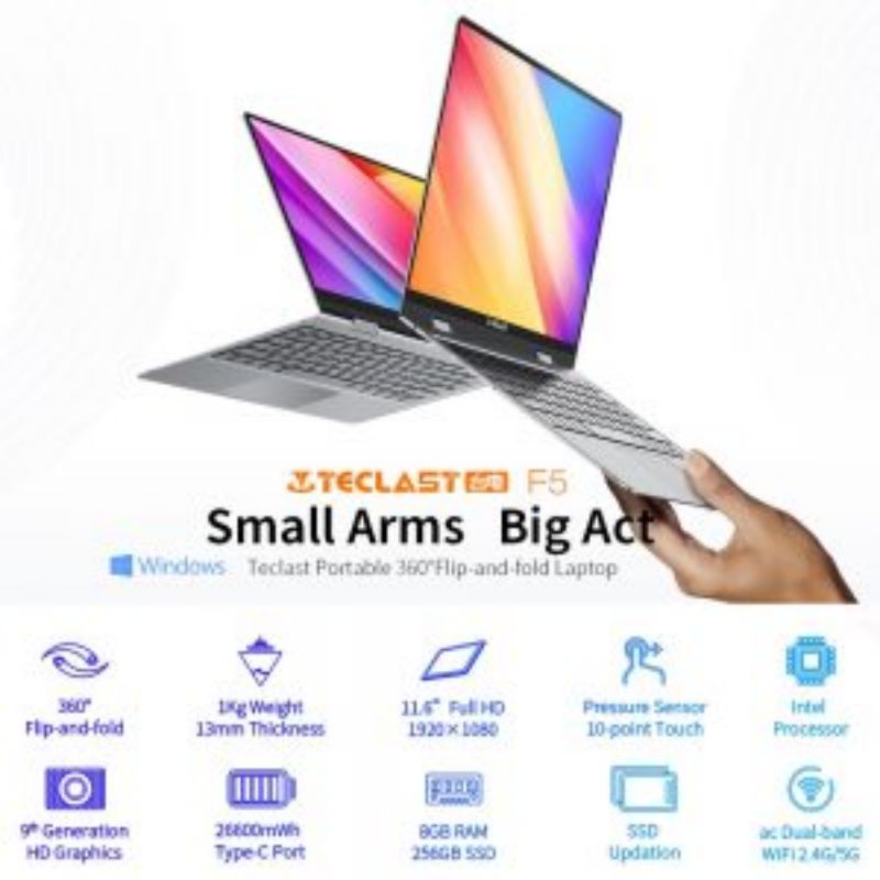 ทดสอบ F5.11.6 นิ้วแล็ปท็อปหน้าจอสัมผัสสำหรับ Windows-10 แล็ปท็อป