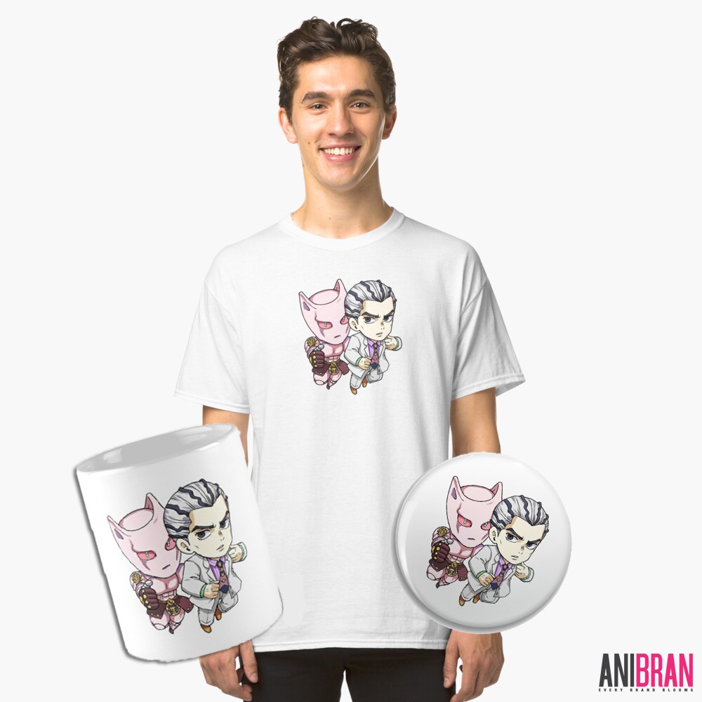 Jojo's Bizarre Adventure: Diamond Is Unbreakable Kira Yoshikage and Killer Queen Anime merchandise T-shirt and Mug