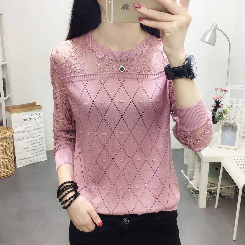 Korean Style Lace Blouse Pullover knitted t shirt Baju Korean Style Lace Blouse Pullover knitted t shirt Baju