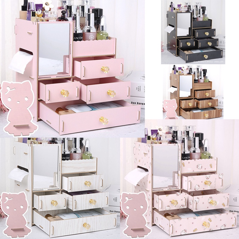 Buy Wooden Makeup Cosmetic Desktop Organiser Rack Diy Wooden Table Storage Rack Rak Meja Rak Kosmetik Kayu Seetracker Malaysia