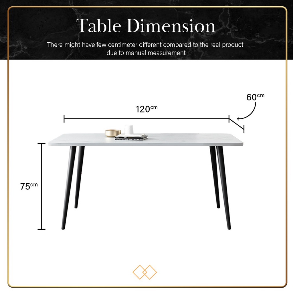 FINSSO : SINTERED STONE Marble Texture Dining Table with Nazis Chair