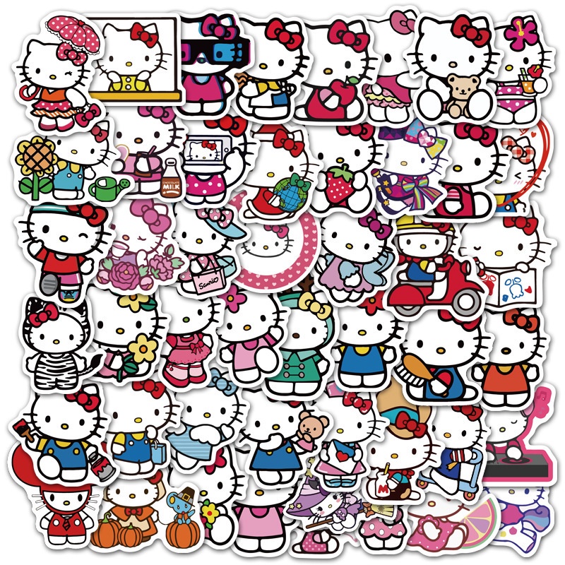 Versatile Essential 200/100/50PCS New Sanrio Stickers Hello Kitty Kuromi My Melody Cute Girls Laptop Skin Kawaii Decal - Image 3