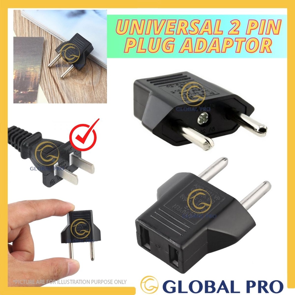 Universal 2 Pin Plug Socket Travel Adaptor US EU CHINA To Malaysia UK Converter Socket Kepala 2 Pin