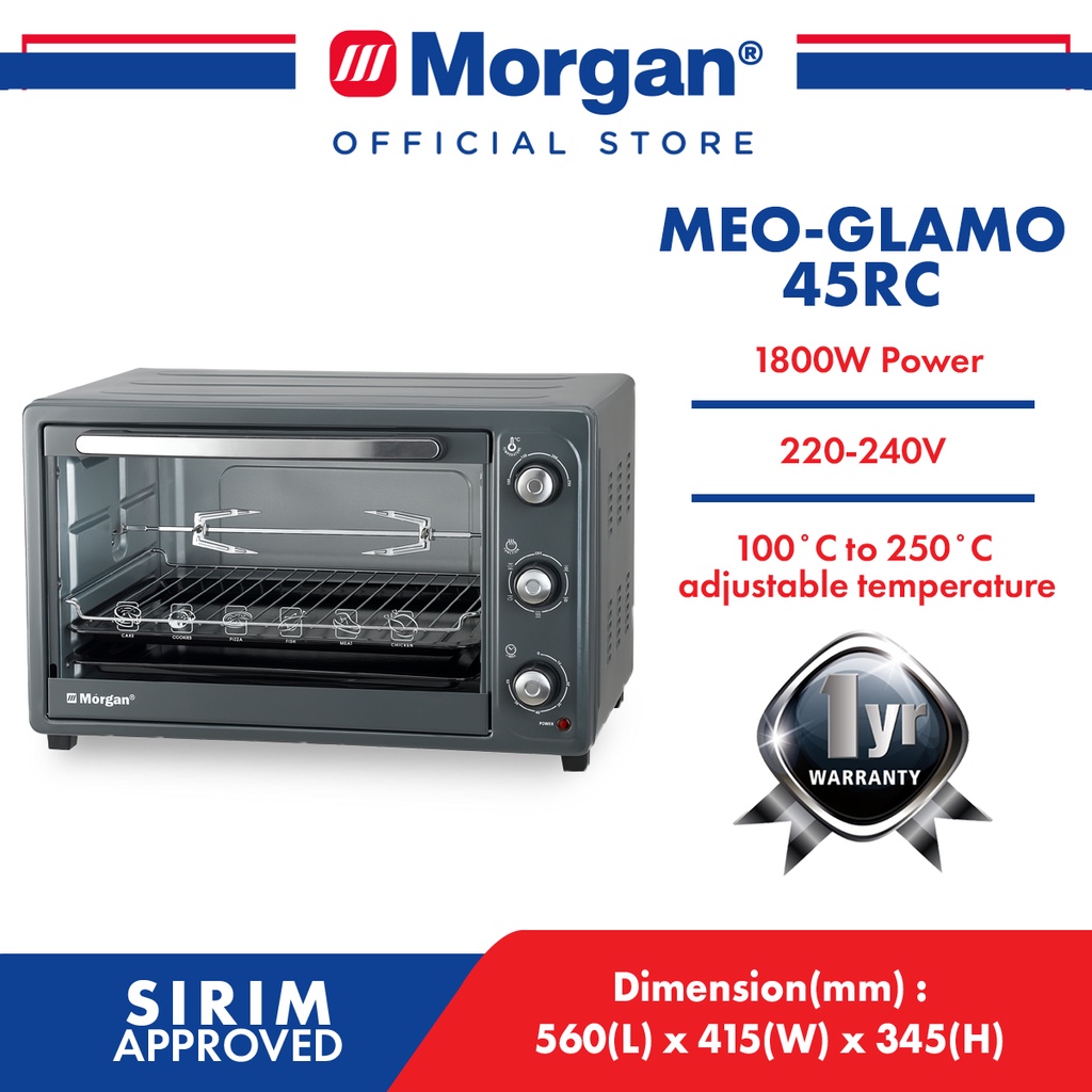 Electric Oven 45L Rotisserie Convection MEOGLAMO 45RC Shopee