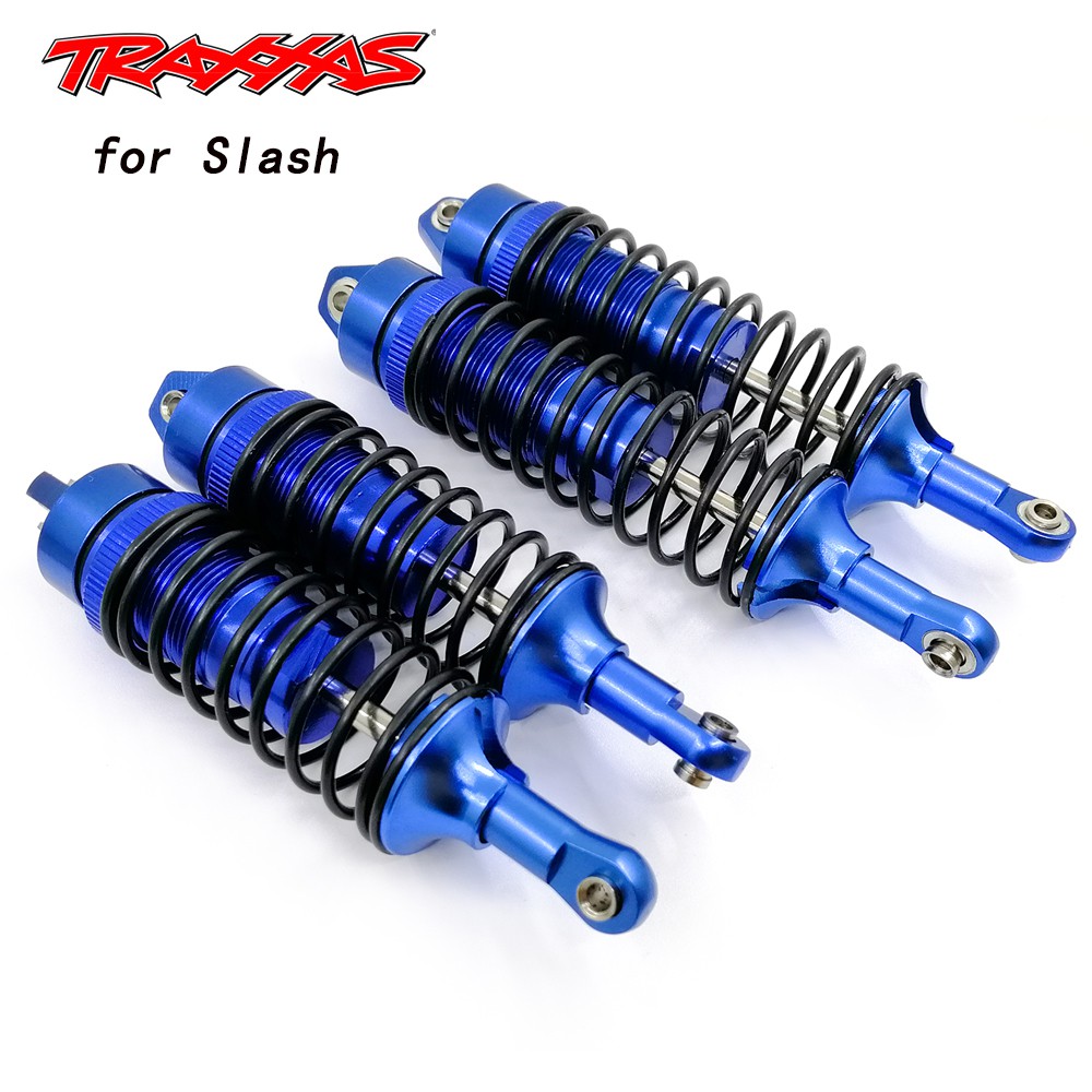 Globact 4PCS Aluminum Front & Rear Shock Absorber for 1/10 Traxxas Slash 4x4 4WD RC Car 