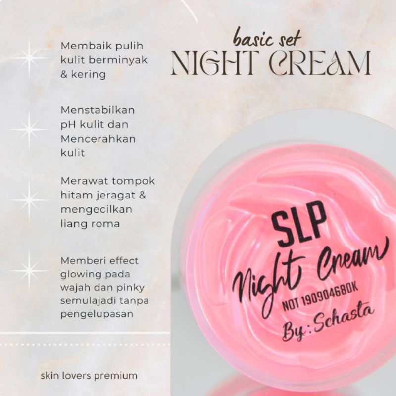 [ ORI HQ] SLP Night Cream Krim Malam Skin Lovers Premium Skincare Natural